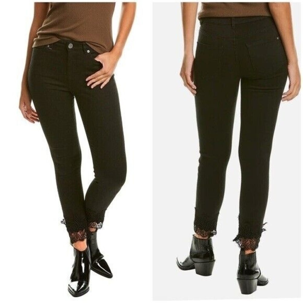 Ted Baker Women Black Alesiaa Lace Hem Skinny‎ Jeans 25